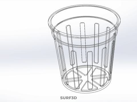 STANDARD-SCHLITZEIMER NET POT CUP MEDIUM GROW PLANT HYDROPONIC 3D Modell