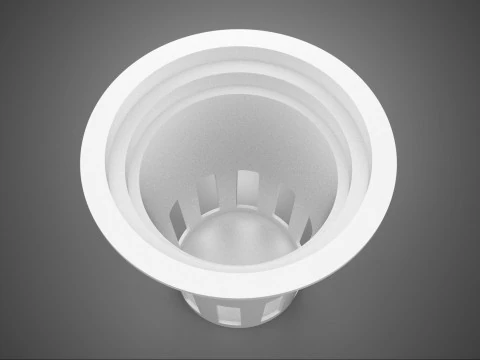 WHITE PLASTIC NET POT GROWTH MESH CUP BASKET ROOT HYDROPONIC DWC 3D Model