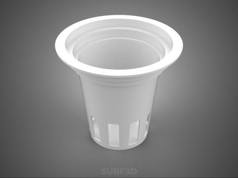 白いプラスチックネットポット成長メッシュカップバスケットルートハイドロポニックDWC 3Dモデル