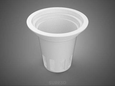 白いプラスチックネットポット成長メッシュカップバスケットルートハイドロポニックDWC 3Dモデル