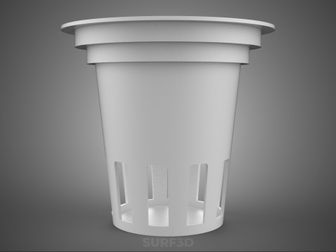 白いプラスチックネットポット成長メッシュカップバスケットルートハイドロポニックDWC 3Dモデル