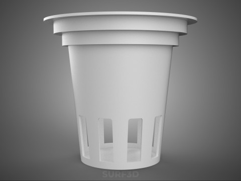 白いプラスチックネットポット成長メッシュカップバスケットルートハイドロポニックDWC 3Dモデル