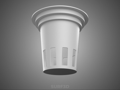 白いプラスチックネットポット成長メッシュカップバスケットルートハイドロポニックDWC 3Dモデル