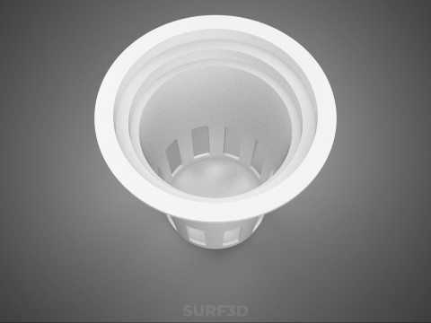 白いプラスチックネットポット成長メッシュカップバスケットルートハイドロポニックDWC 3Dモデル