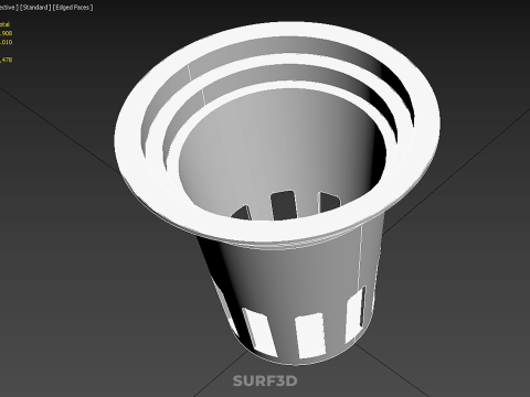 白いプラスチックネットポット成長メッシュカップバスケットルートハイドロポニックDWC 3Dモデル