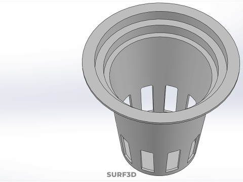白いプラスチックネットポット成長メッシュカップバスケットルートハイドロポニックDWC 3Dモデル