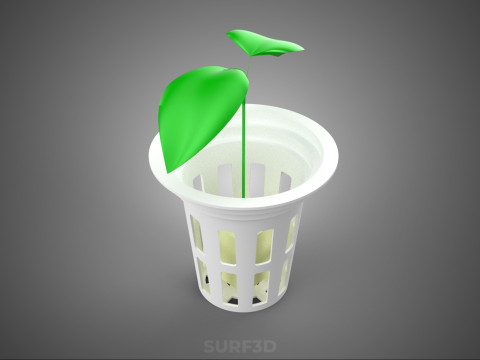 HYDROPONIC SEEDLING NET POT PLANT SOIL LESS SPONGE MEDIUM SPROUT 3D Model