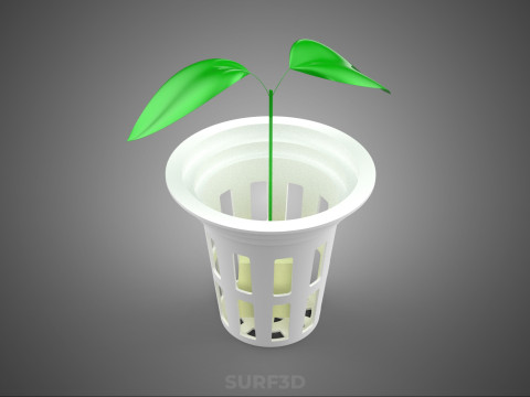 HYDROPONIC SEEDLING NET POT PLANT SOIL LESS SPONGE MEDIUM SPROUT 3D Model