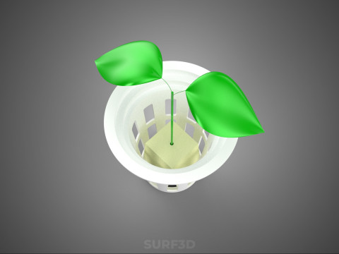 HYDROPONIC SEEDLING NET POT PLANT SOIL LESS SPONGE MEDIUM SPROUT 3D Model