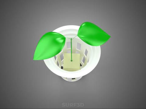 HYDROPONIC SEEDLING NET POT PLANT SOIL LESS SPONGE MEDIUM SPROUT 3D Model