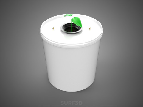 DUTCH BUCKET HYDROPONIC NET POT SETUP SYSTEM PLANT GARDENING KIT 3D Model