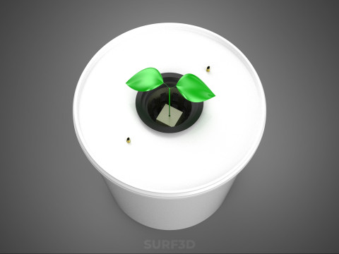 DUTCH BUCKET HYDROPONIC NET POT SETUP SYSTEM PLANT GARDENING KIT 3D Model