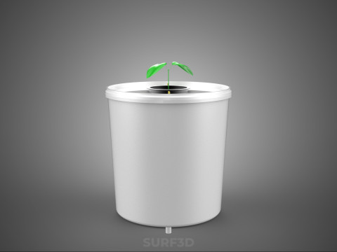 DUTCH BUCKET HYDROPONIC NET POT SETUP SYSTEM PLANT GARDENING KIT 3D Model