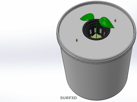 DUTCH BUCKET HYDROPONIC NET POT SETUP SYSTEM PLANT GARDENING KIT 3D Model