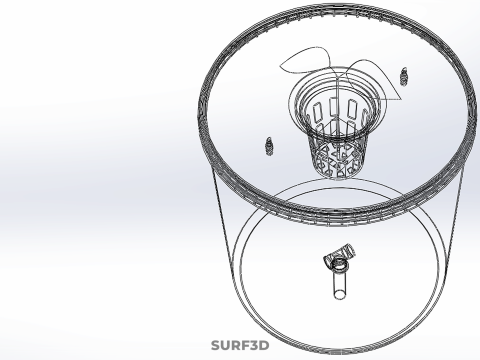 DUTCH BUCKET HYDROPONIC NET POT SETUP SYSTEM PLANT GARDENING KIT 3D Model