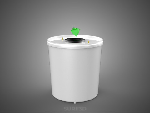 डच बकेट नेट पॉट सिस्टम प्लांट हाइड्रोपोनिक एरोपोनिक सॉइललेस 3D मॉडल