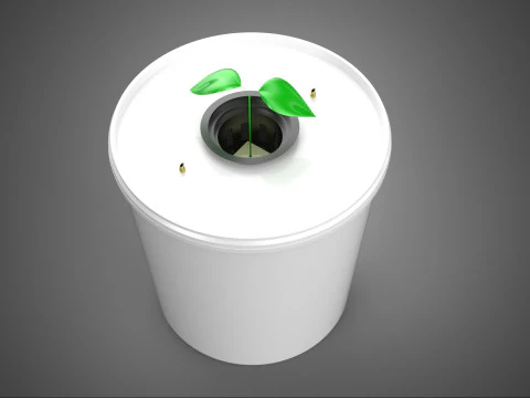 DUTCH BUCKET NET POT SYSTEM PLANT HYDROPONIC AEROPONIC SOILESS 3D Model