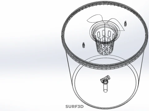 DUTCH BUCKET NET POT SYSTEM PLANT HYDROPONIC AEROPONIC SOILESS 3D Model