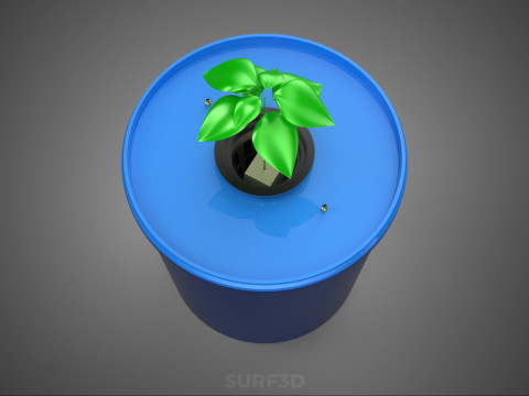 DBS 水耕栽培ダッチバケットシステム ネットポット植物作物モジュールセット 3Dモデル