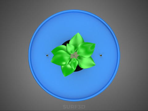 HİDROPONİK MAVİ REZERVUAR KOVASI NET SAKSI MOD&Uuml;L&Uuml; HOLLANDALI BİTKİ B&Uuml;Y&Uuml;TME 3D Model