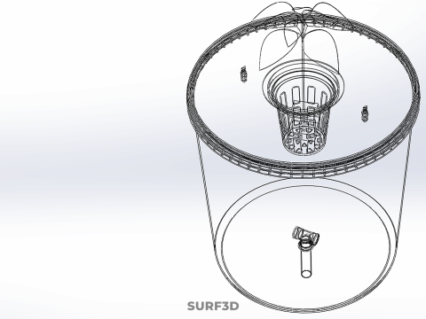 HİDROPONİK MAVİ REZERVUAR KOVASI NET SAKSI MOD&Uuml;L&Uuml; HOLLANDALI BİTKİ B&Uuml;Y&Uuml;TME 3D Model