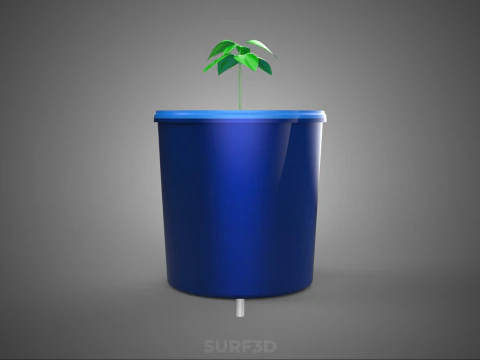 DUTCH BUCKET PLANT VEGETABLE FRUIT ORGANIC HYDROPONIC FARMING 3D Model