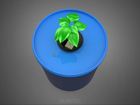 DUTCH BUCKET PLANT VEGETABLE FRUIT ORGANIC HYDROPONIC FARMING 3D Model