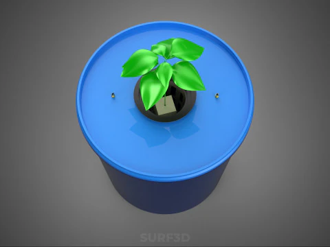 DUTCH BUCKET PLANT VEGETABLE FRUIT ORGANIC HYDROPONIC FARMING 3D Model