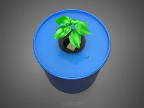 DUTCH BUCKET PLANT VEGETABLE FRUIT ORGANIC HYDROPONIC FARMING 3D Model