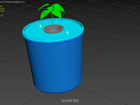 DUTCH BUCKET PLANT VEGETABLE FRUIT ORGANIC HYDROPONIC FARMING 3D Model