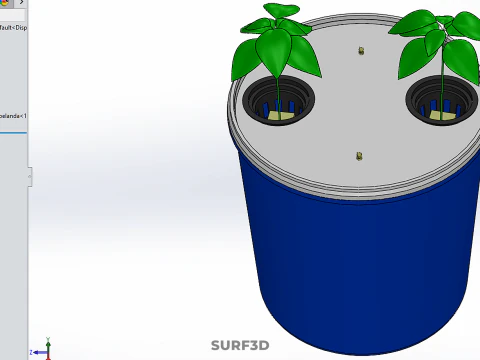 HYDROPONIC VEGETABLES FRUITS DUAL DUTCH BUCKET CHAMBER PLANT DIY 3D Model