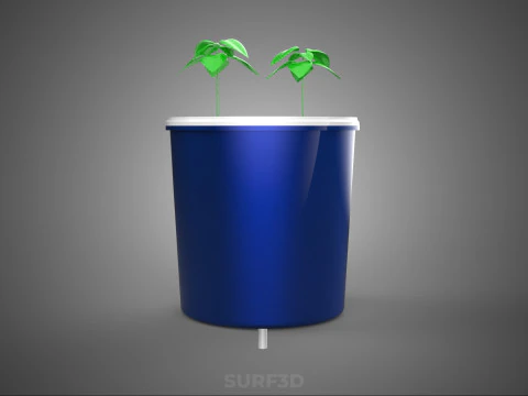 BATO POT DUTCH BUCKET SYSTEM DIY HYDROPONIC GREENHOUSE PLANT CUP 3D Model