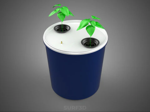 BATO POT DUTCH BUCKET SYSTEM DIY HYDROPONIC GREENHOUSE PLANT CUP 3D Model