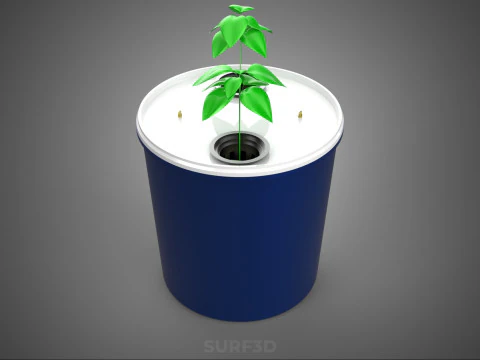BATO POT DUTCH BUCKET SYSTEM DIY HYDROPONIC GREENHOUSE PLANT CUP 3D Model