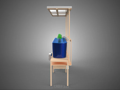 SOLAR PANEL IOT IRRIGATION DUTCH BUCKET SYSTEM HYDROPONIC PLANT 3D Model
