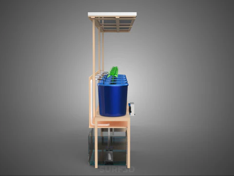 SOLAR PANEL IOT IRRIGATION DUTCH BUCKET SYSTEM HYDROPONIC PLANT 3D Model