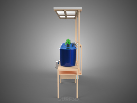 TANAMAN PERTANIAN HIDROPONIK SISTEM BUCKET BELANDA BERTENAGA SURYA IOT Model 3D