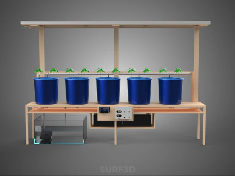 IOT ZONNE-ENERGIE NEDERLANDS EMMERSYSTEEM HYDROPONIC LANDBOUWPLANT 3D Model