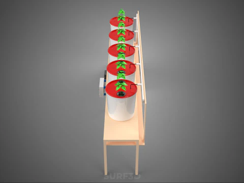 IOT HYDROPONIC PLANT AUTO CONTROL DUTCH BUCKET IRRIGATION SYSTEM 3D Model