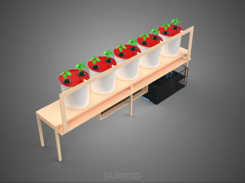IOT HYDROPONIC PLANT AUTO CONTROL DUTCH BUCKET IRRIGATION SYSTEM 3D Model
