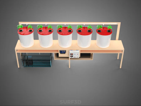 IOT HYDROPONIC PLANT AUTO CONTROL DUTCH BUCKET IRRIGATION SYSTEM 3D Model