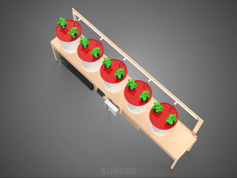 IOT HYDROPONIC PLANT AUTO CONTROL DUTCH BUCKET IRRIGATION SYSTEM 3D Model