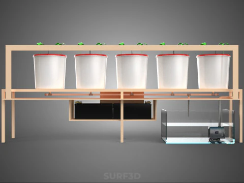 IOT HYDROPONIC PLANT AUTO CONTROL DUTCH BUCKET IRRIGATION SYSTEM 3D Model