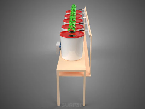IOT HYDROPONIC PLANT AUTO CONTROL DUTCH BUCKET IRRIGATION SYSTEM 3D Model
