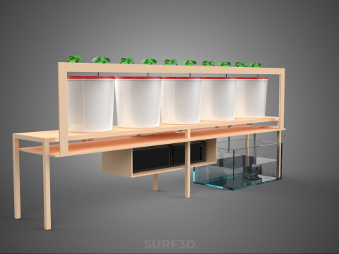 IOT PLANT POT RECIRCULATING HYDROPONIC DUTCH BUCKET SYSTEM SETUP 3D Model