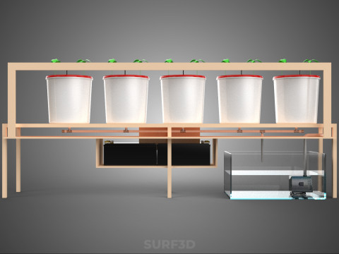 IOT PLANT POT RECIRCULATING HYDROPONIC DUTCH BUCKET SYSTEM SETUP 3D Model