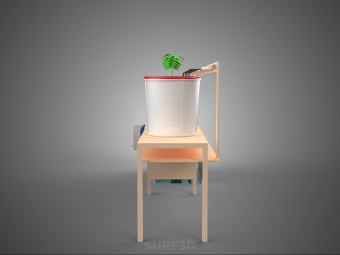 IOT PLANT POT RECIRCULATING HYDROPONIC DUTCH BUCKET SYSTEM SETUP 3D Model