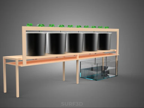 CRESCIMENTO HIDROP&Ocirc;NICO PLANTAS AGRICULTURA BALDE HOLAND&Ecirc;S SISTEMA BATO JARDIM Modelo 3D