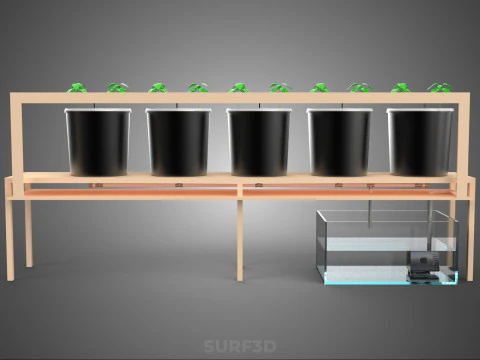 CRESCIMENTO HIDROP&Ocirc;NICO PLANTAS AGRICULTURA BALDE HOLAND&Ecirc;S SISTEMA BATO JARDIM Modelo 3D