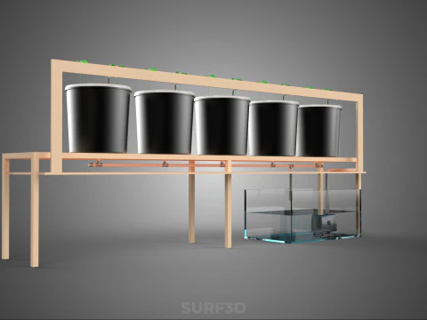 CRESCIMENTO HIDROP&Ocirc;NICO PLANTAS AGRICULTURA BALDE HOLAND&Ecirc;S SISTEMA BATO JARDIM Modelo 3D